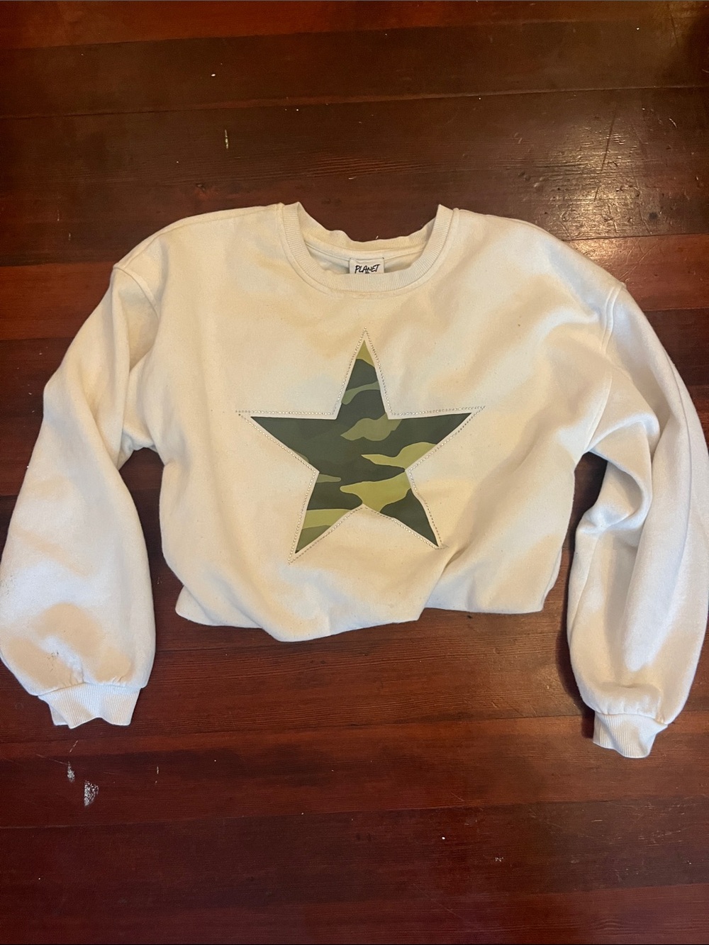 cropped long sleeve crewneck hoodie